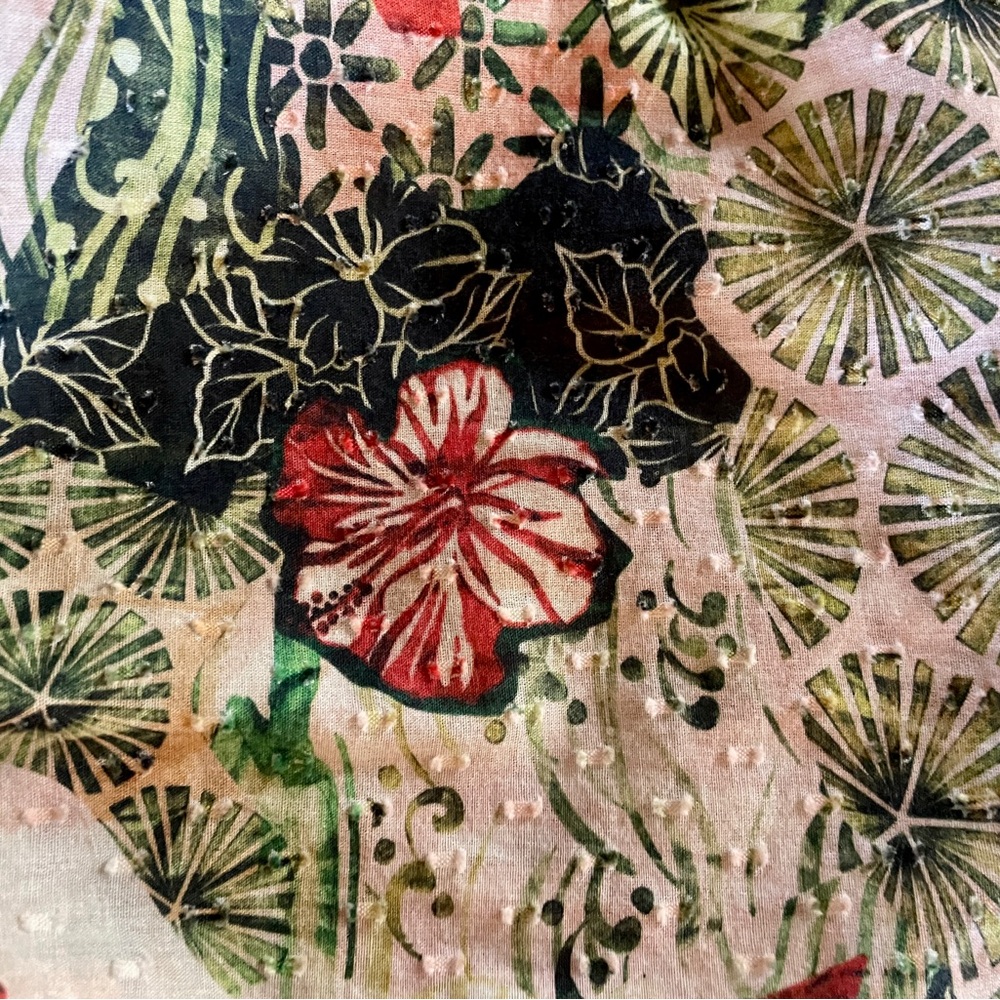 CHUFY My Aussie Days DESERT Flower Print Pleated BOHEMIAN Blouse Peasant TOP S/M - Picture 5 of 16